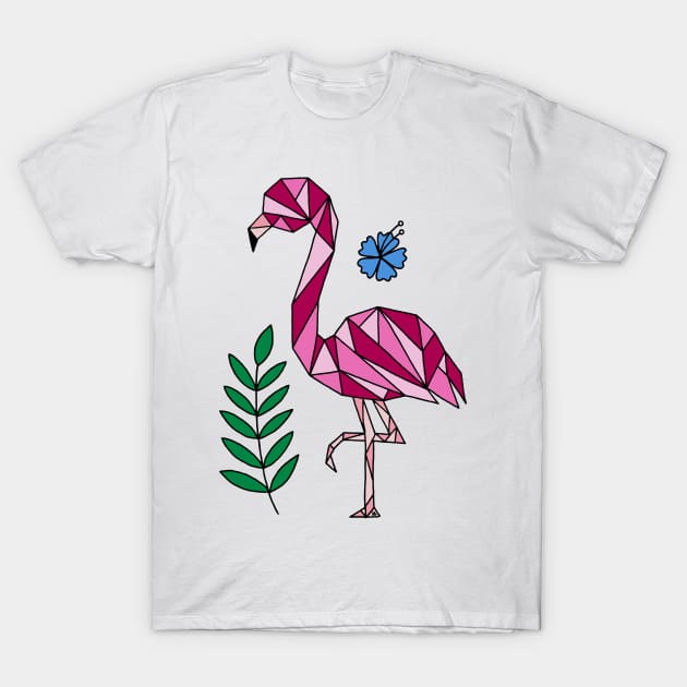 Geometric Flamingo T-Shirt by HLeslie Design